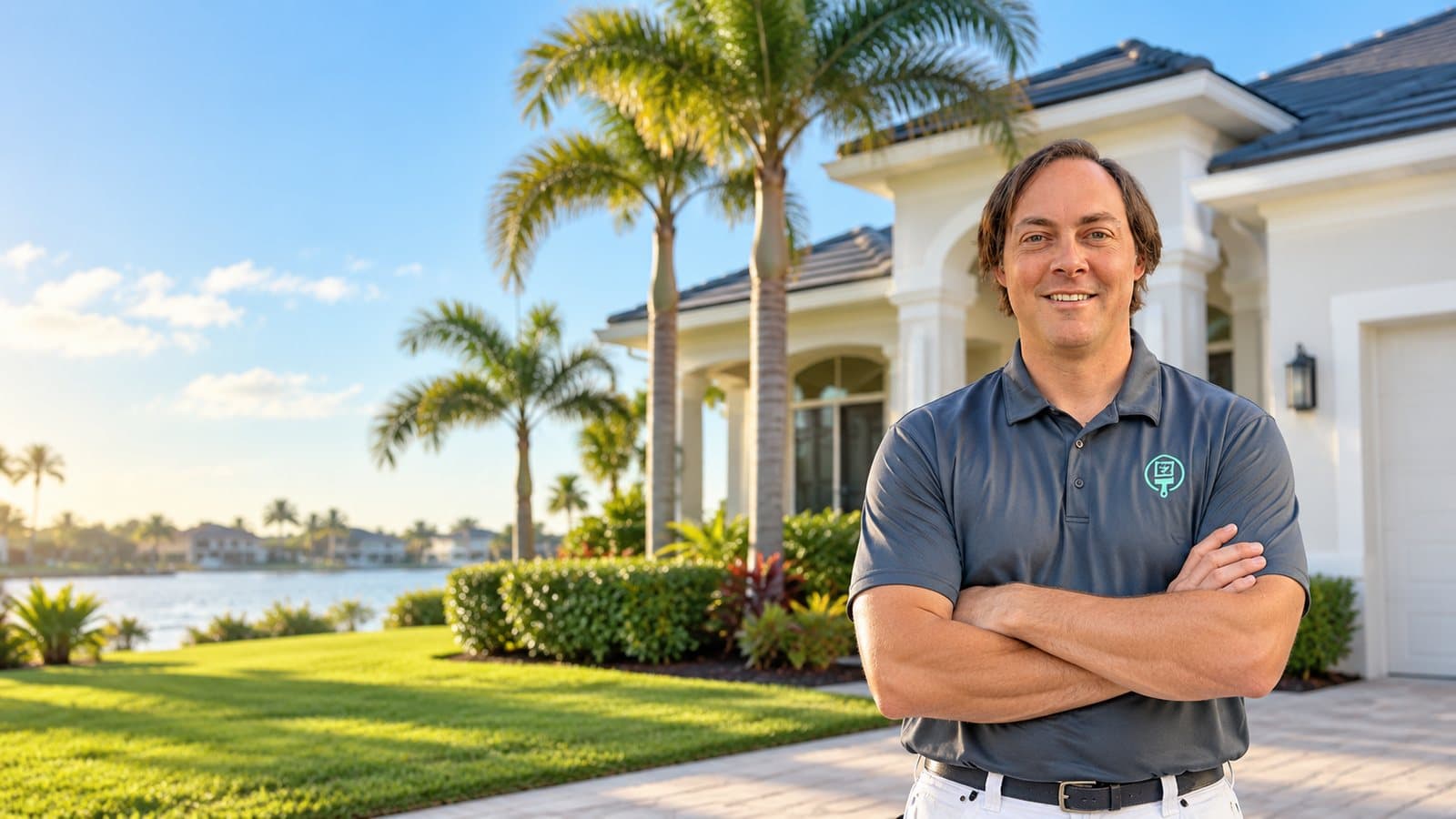 Paint EZ of Clearwater painter standing in front of a freshly painted Clearwater home